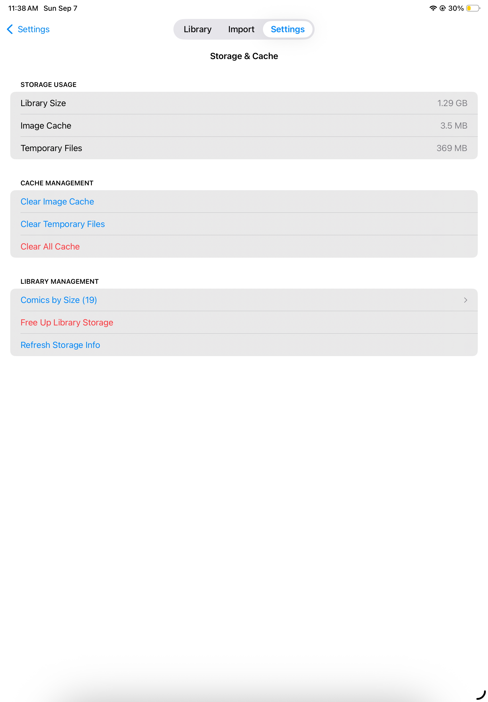 Storage & Cache Control
